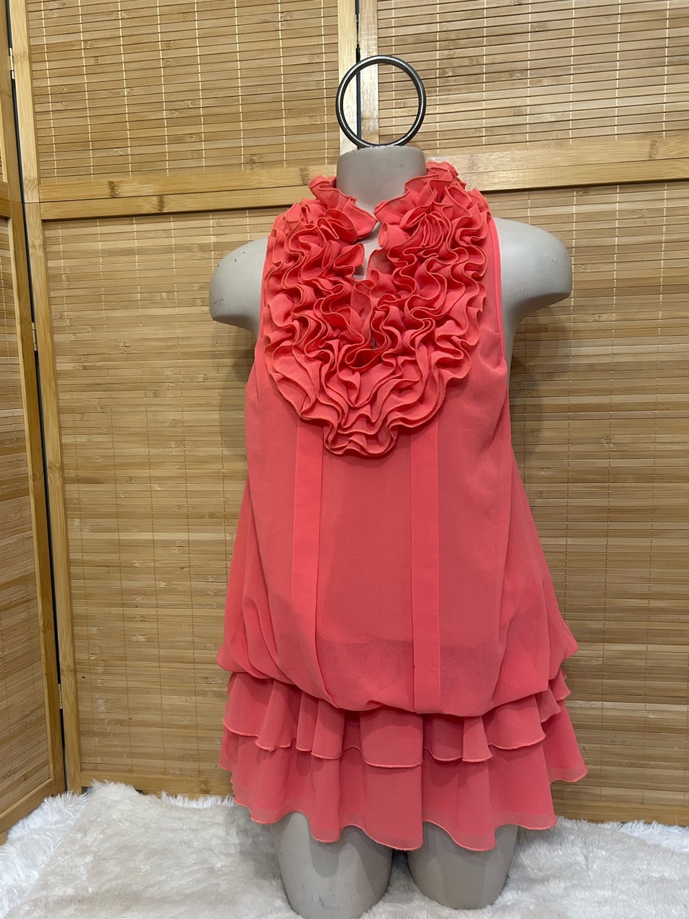 Forever 21 Cute Top Sleeveless Ruffle Collar and Carol Orange Y2K woman’s M